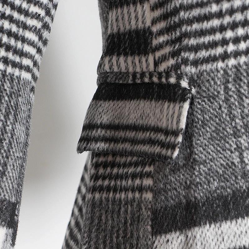 

VGH Asymmetrical Patchwork Plaid Blazer For Women Notched Long Sleeve Casual Slim Blazers Female Fashion New Clothes Spring