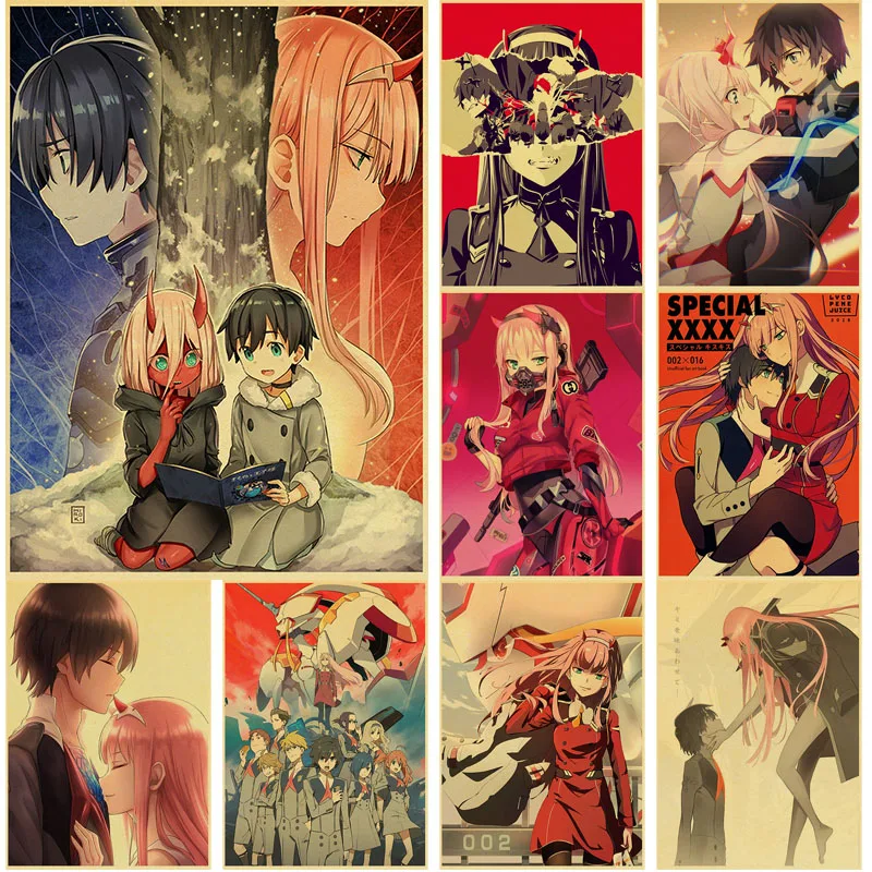 

DARLING In The FRANXX Anime Wall Art Canvas Painting for Living Kids Children Room Decoration Nordic Poster Print Wall Pictures