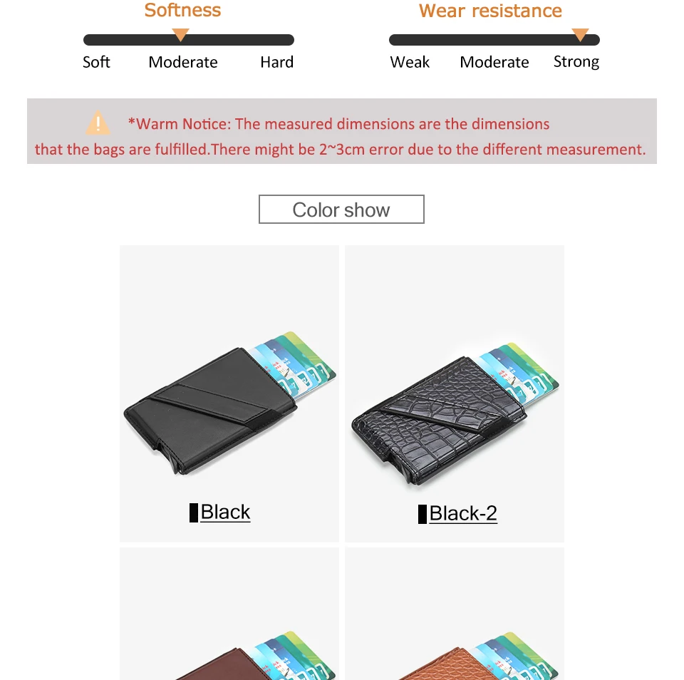 Бизнес для мужчин Id Card Holder PU кожаный бумажник для карт для мужчин маленький держатель для кредитных карт Rifd мужской кошелек черный короткий клатч кошельки