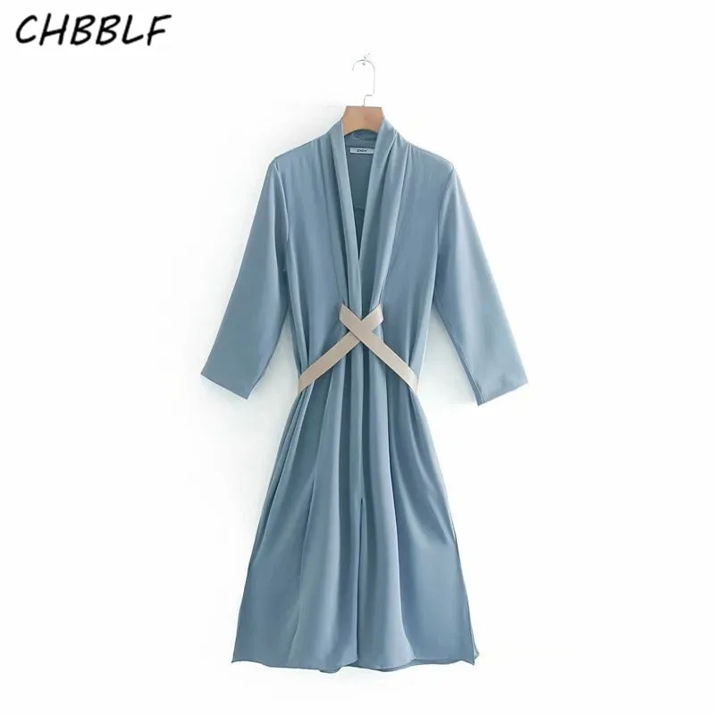 CHBBLF женские офисные детская маскарадная одежда нарядное голубое платье миди
