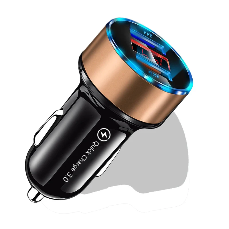 Автомобильное зарядное устройство Mini Dual USB, универсальное зарядное устройство Quick Charge 4,0 3,0 3.1A, быстрое зарядное устройство для мобильного телефона s для S9 планшета, gps, автомобильное зарядное устройство