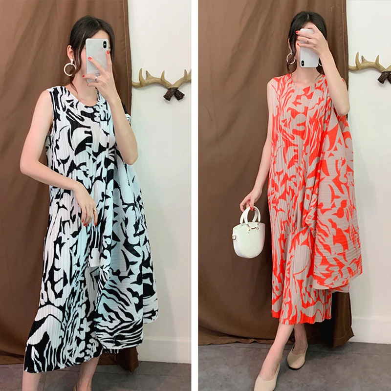 

2021 High-quality Tourism Vacation Floral Beach Pleated Ladies Long Skirt Casual Fake Two-piece Skirt Mid-length Floral Skirt