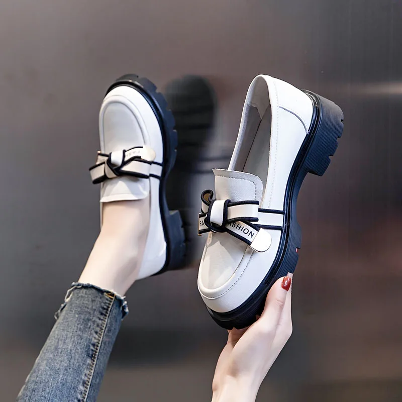 DRKANOL новые осенние повседневные кожаные туфли без застежек женские лоферы 2022