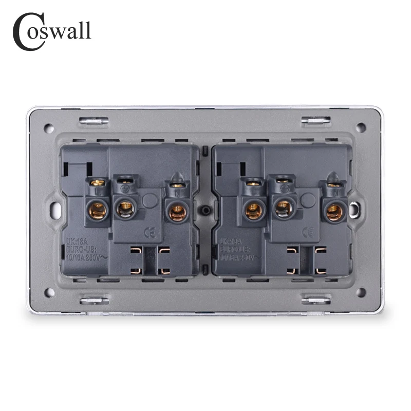 Панель из нержавеющей стали COSWALL 2 комплекта 13 А универсальная розетка с 5
