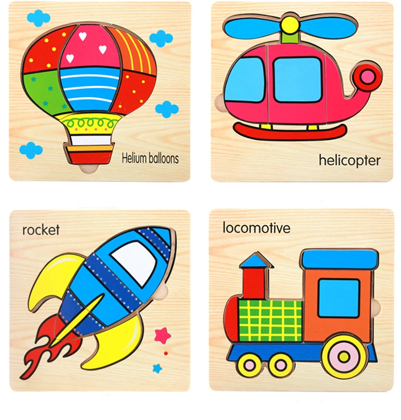 Деревянные головоломки детские игрушки милые Мультяшные животные