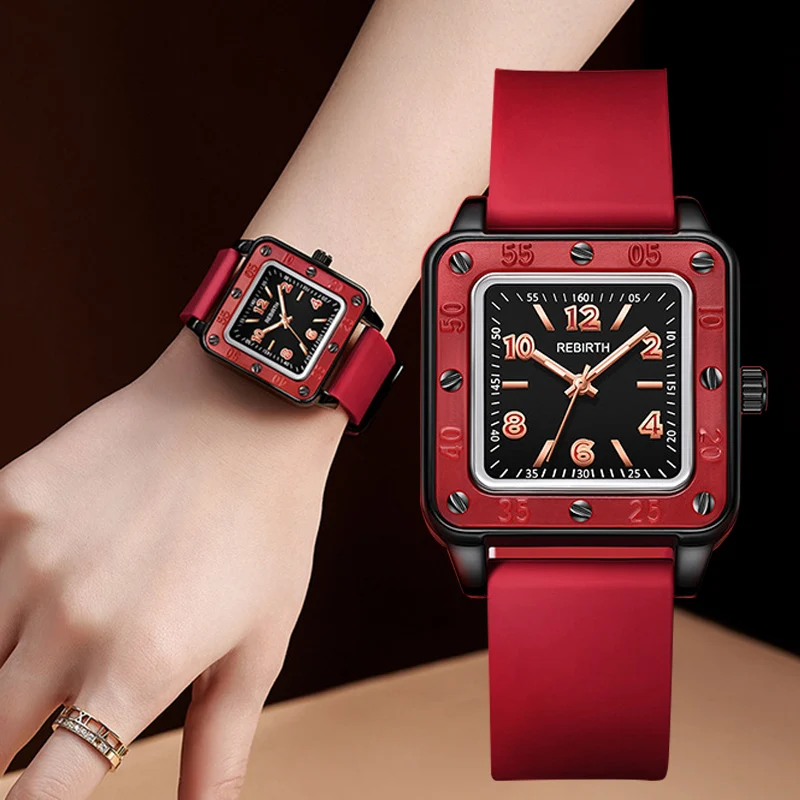 Часы наручные женские кварцевые с японским механизмом и силиконовым ремешком |