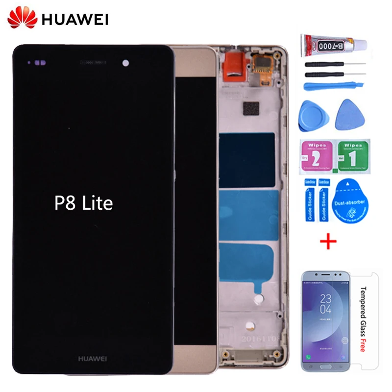Для huawei P8 Lite ALE-L21 ЖК-дисплей кодирующий преобразователь сенсорного экрана в сборе с рамкой или для P8 lite lcd без рамки