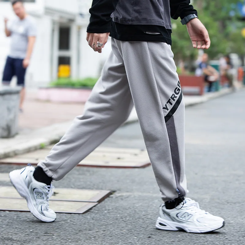 

Men Joggers Harem Pants Solid 2021 Autumn Mens Casual Loose Trousers Hip Hop Streetwear Male Pants Letter Printing Drawstring
