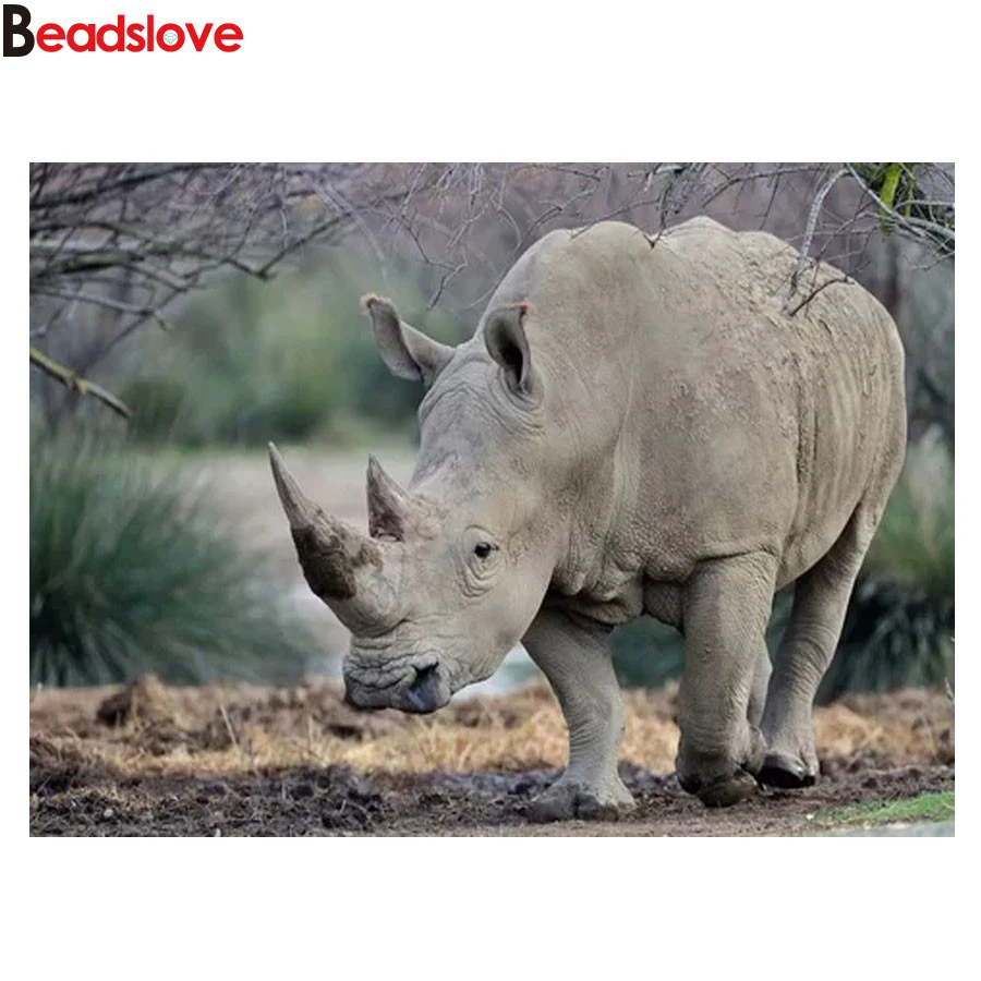 

5D алмазная вышивка rhinoceros DIY Алмазная Картина Вышивка крестом полностью квадратные круглые стразы мозаика украшение для дома