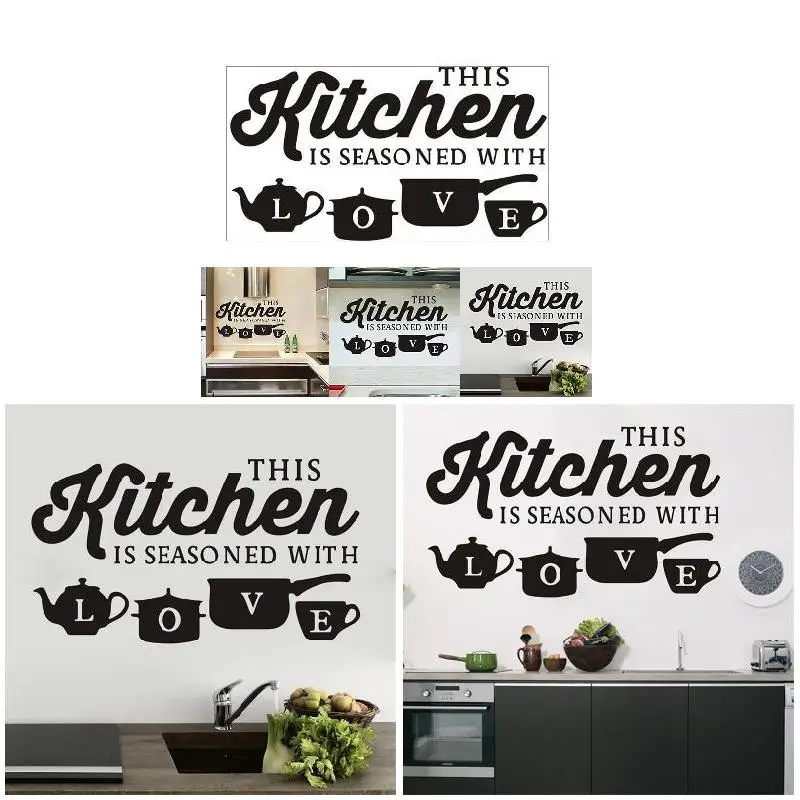 

Wall Sticker PVC Art Removable Words Waterproof Decal Decoration for Kitchen Hogard