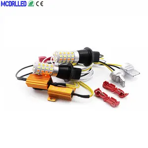 Dual Color 7440 Canbus Smd 54leds T20 W21w Wy21w Daytime Running Light Turn Signal Mode Drl Led External