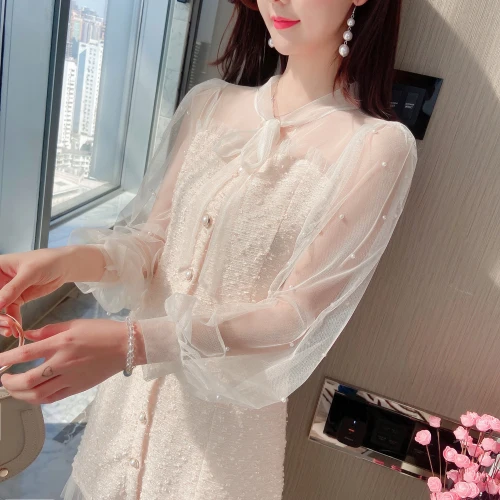 Весенне летнее кружевное шифоновое Элегантное однобортное ТРАПЕЦИЕВИДНОЕ