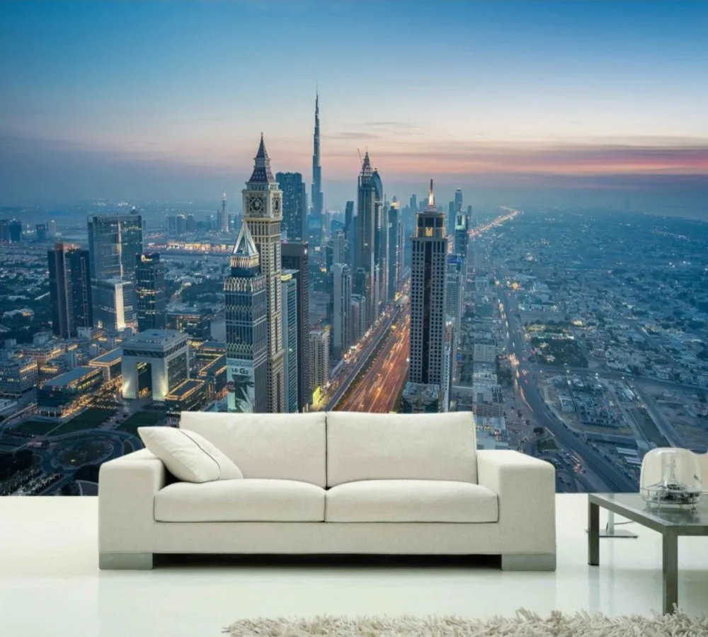 

Dropship Free Shipping Custom 3D Wallpapers New York City High Rise Buildings Street View Mural Restaurant Decoration Wallpaper