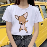 2021 cute dancing dogs womens summer street clothing summer short sleeve vintage printed female cute shirt
