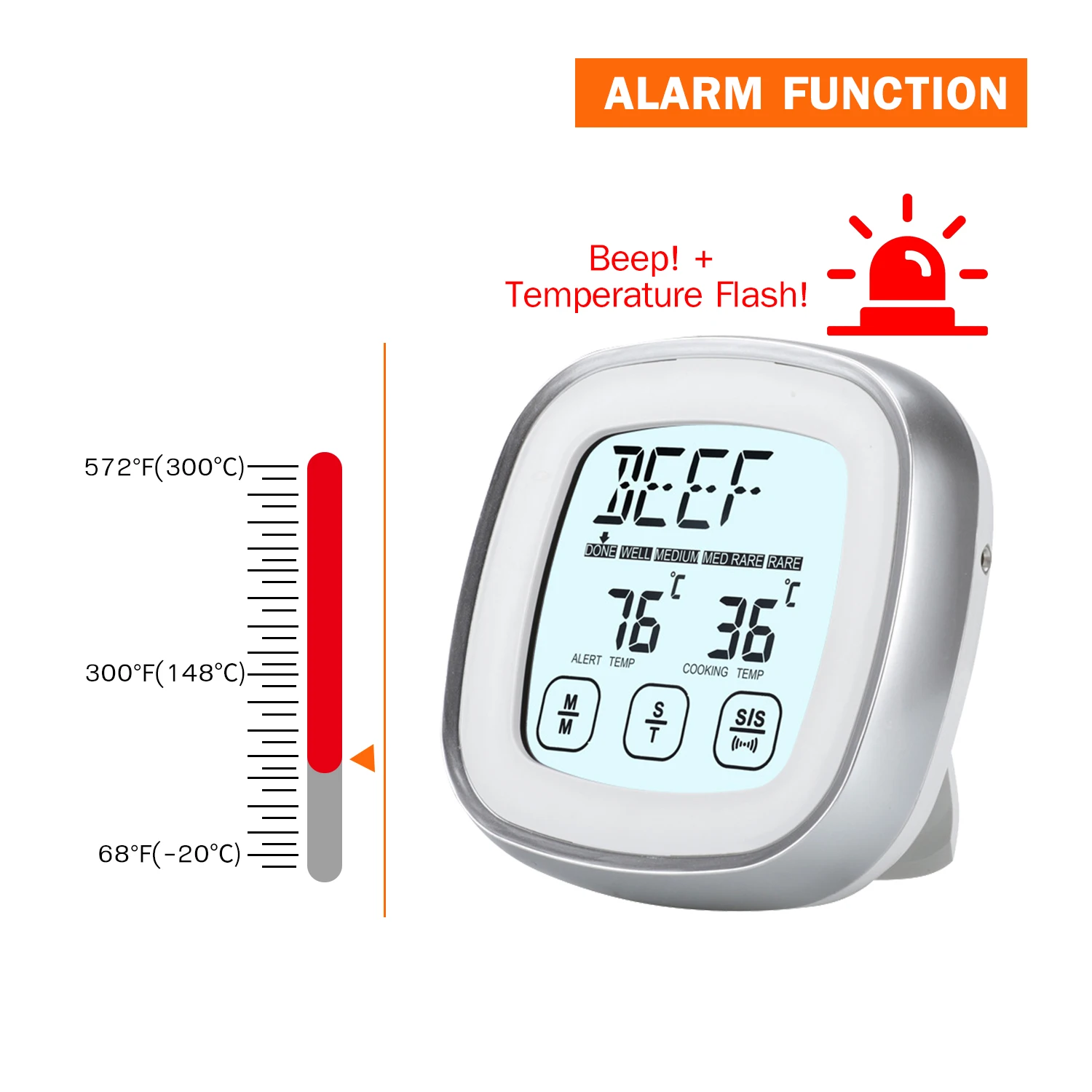 Цифровой термометр для мяса сенсорный градусник духовки барбекю гриля с