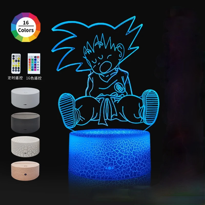 

TAKARA TOMY Dragon Ball Series 3D Night Light Colorful Touch Remote Control 16 Color Desk Lamp Creative Gift Light Visual Light