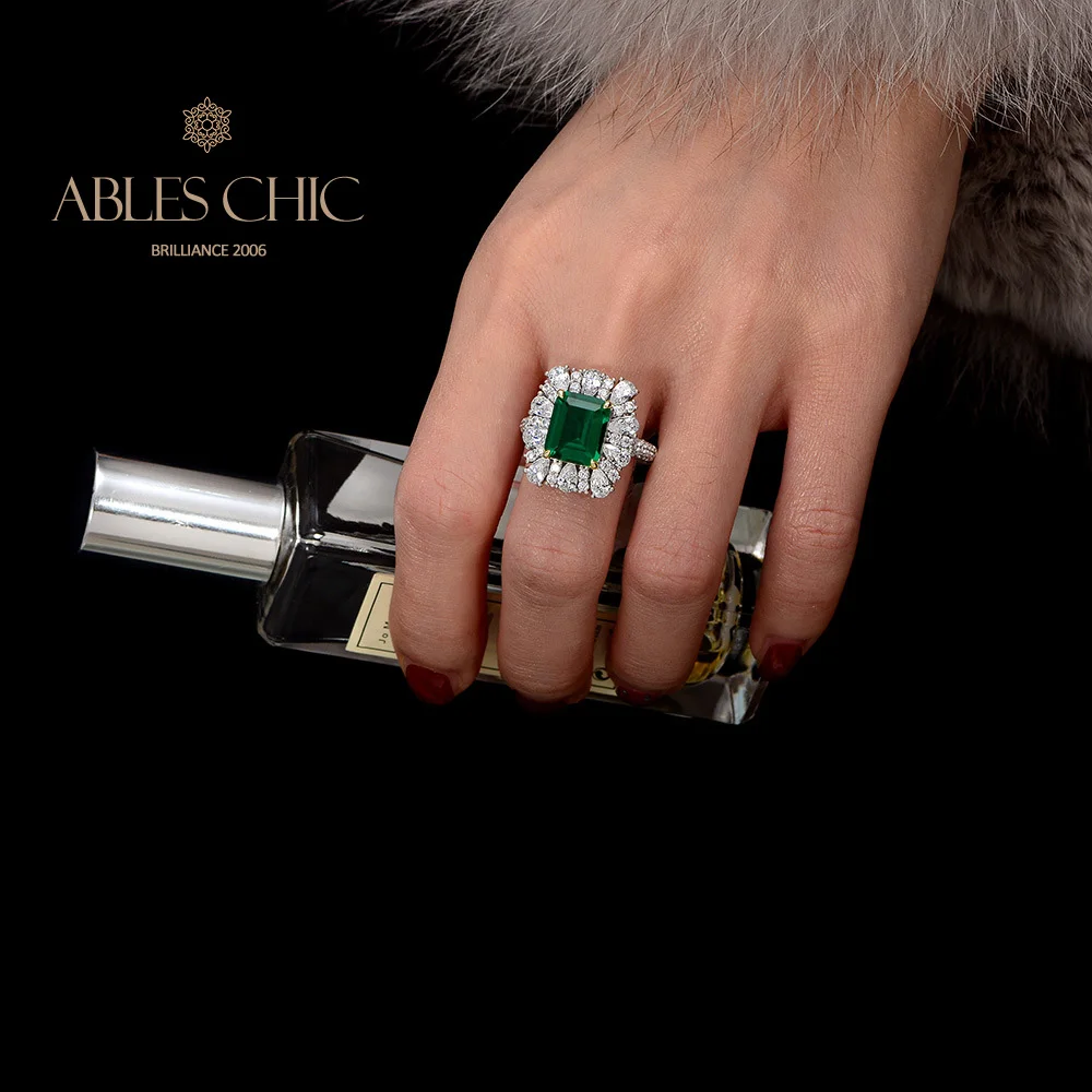 

Sterling Silver Royal Crown Lab Emerald Wedding Ring Iconic 5A Zircon Tsavorite Gemstone Bridal Engagement Rings S2R1S2R1158