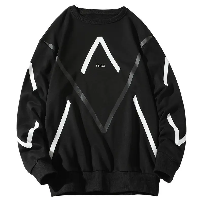 

Spring long sleeve men's new clothes men's top Korean fashion stripe loose bottomed sweater men's wear