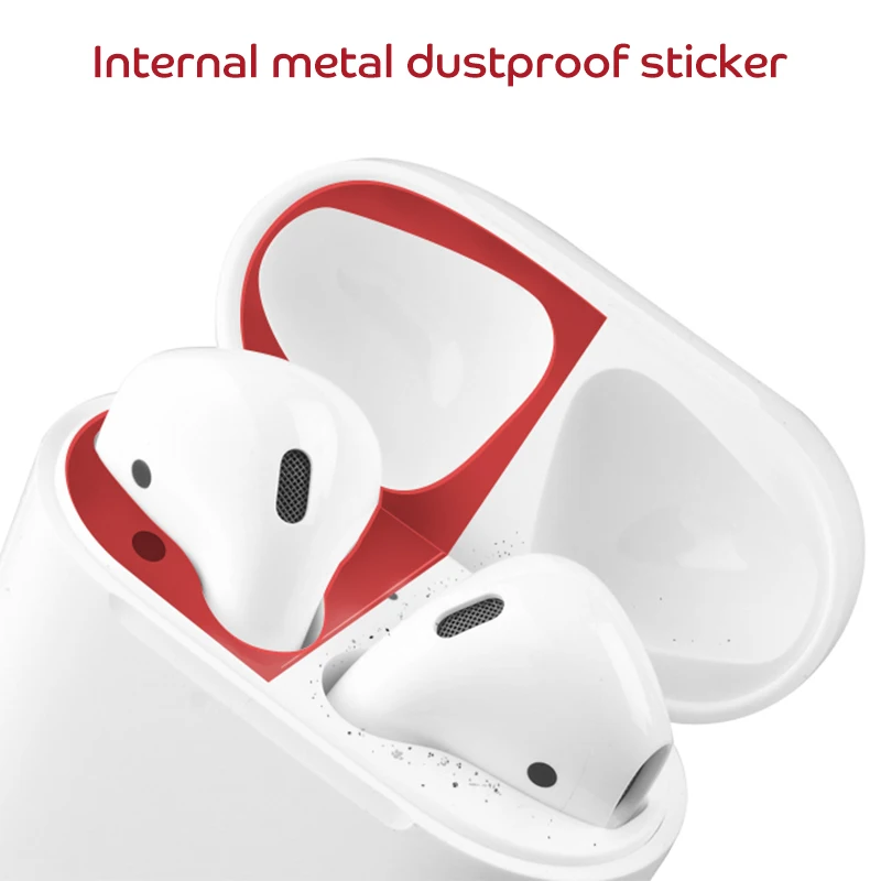 Металлическая Наклейка для защиты от пыли Apple AirPods 1 2 Пылезащитная наклейка