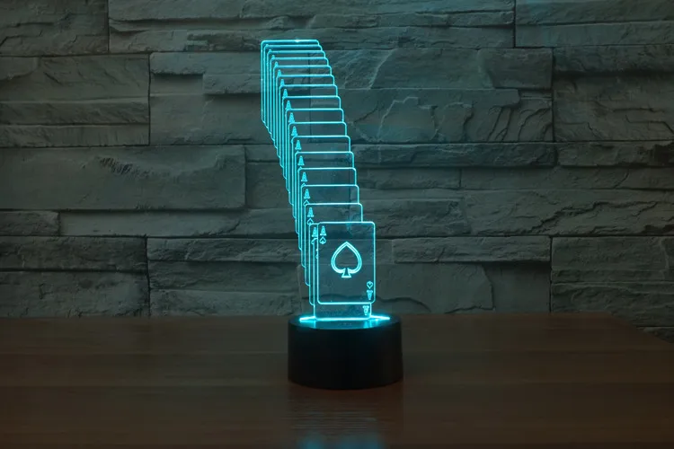 [Seven Neon] акриловая настольная лампа в форме игральных костей для покера 7 цветов 3D