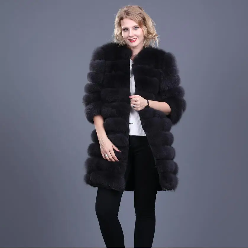 Шуба из натурального Лисьего меха куртка со съемным рукавом низ transforme длинная