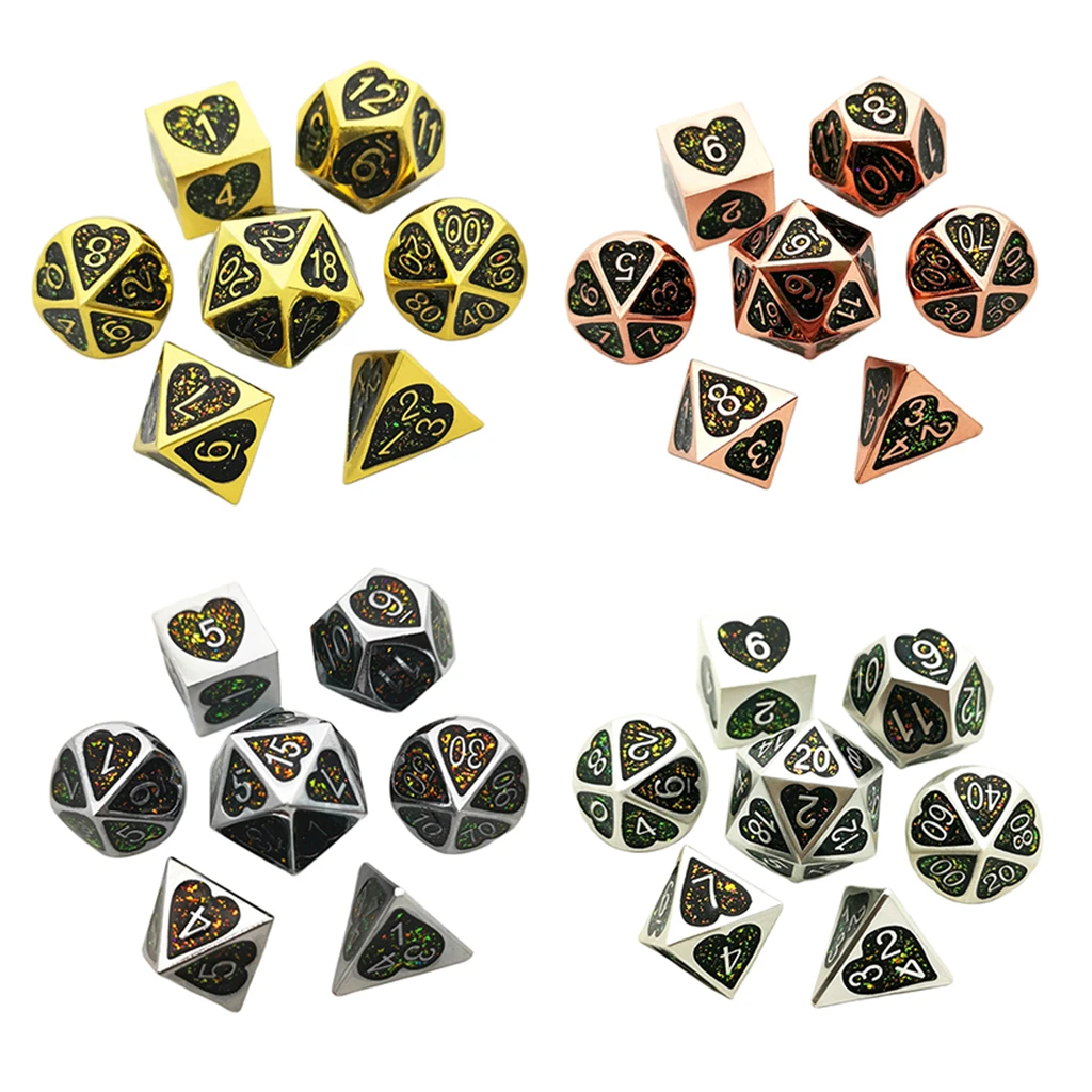 

Set of 7pcs Numeral Polyhedral Dice Set for TRPG Table Games Props Toys