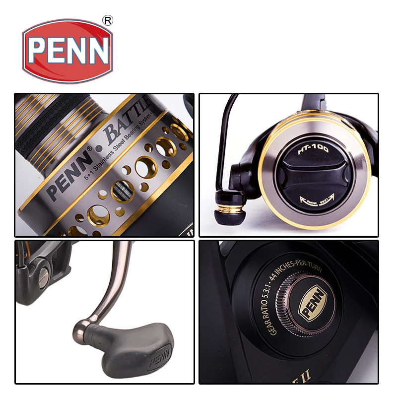 Рыболовные спиннинговые Катушки PENN BATTLE II 3000/4000/5000/6000/8000 5 + 1BB передаточное число 6 2: