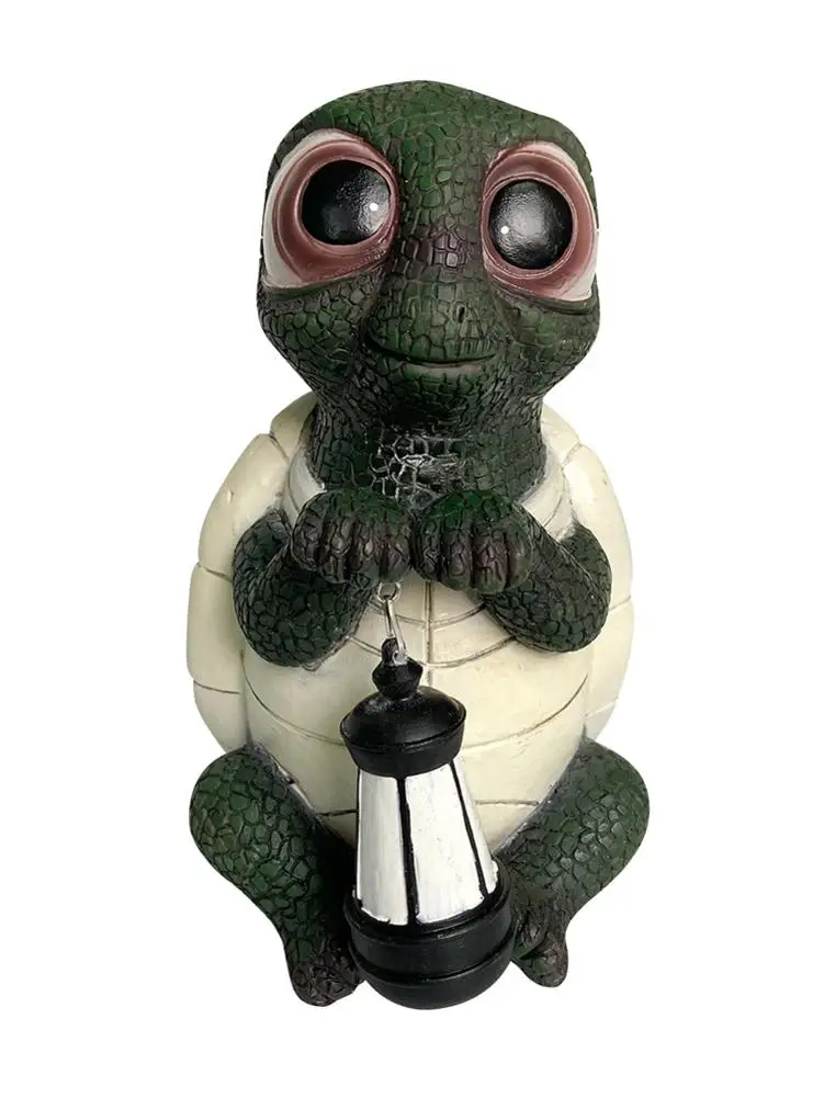 

Garden Lamp Turtle Lantern Crafts Sculpture Traveling Turtle Yard Animal Resin Ornaments Home Outdoor Tortoise Figurine Decor