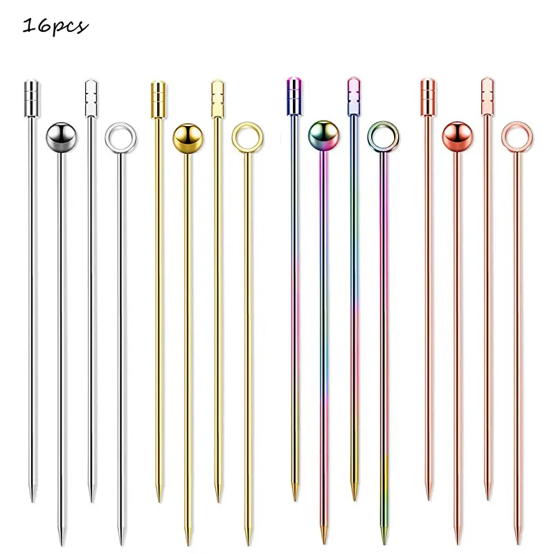 Палочки для коктейлей из нержавеющей стали палочки фруктов многоразовые