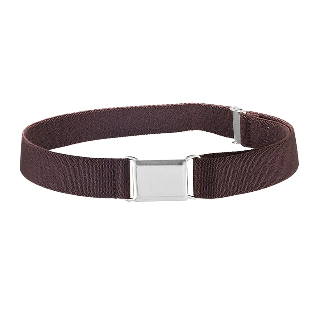 Пряжка Регулируемый стрейч унисекс поясы Серебряный квадратный ремень Женская