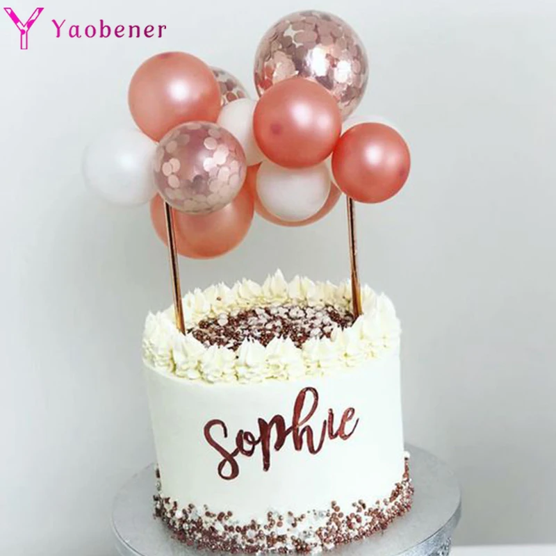 15 шт. воздушный шар &quotКонфетти&quot торт Топпер первый с днем рождения украшения