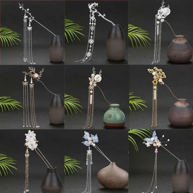 

Ancient Style Hairpin Step Tassel Hairpin Hair Accessories Female Costume Hanfu Headwear Accessories