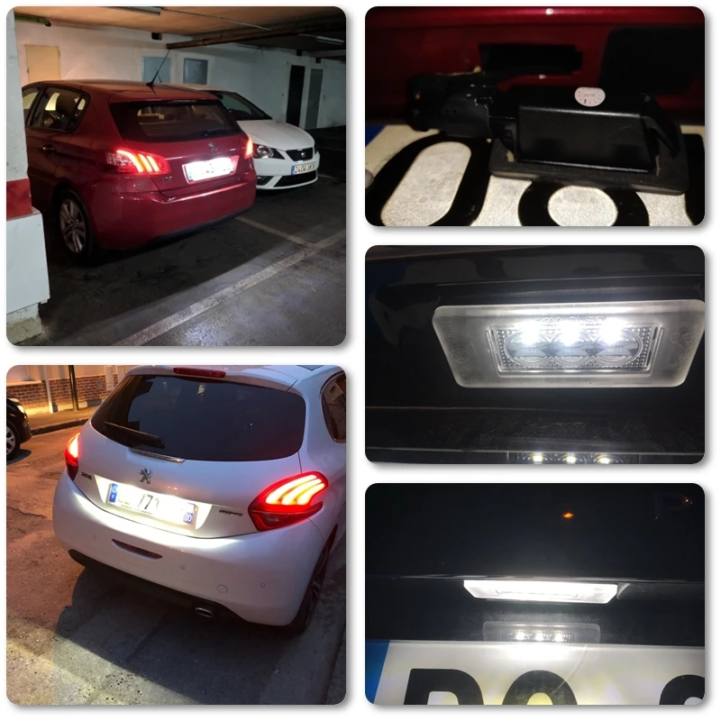 2PCs For Citroen C3 III C4 Hatchback MK2 C4 Cactus C4 Picasso II C5 RD TD CANbus Led Number License Plate Lights Car-Styling