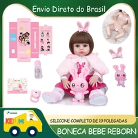 brazil shipping keiumi rabbit reborn toddler cute reborn baby dolls full silicone menina newborn dolls for kids playmates