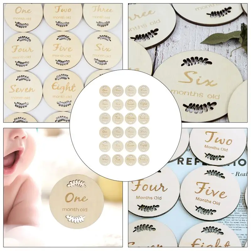 

2 Set/24pcs Decorative Creative Lovely Newborn Cards Milestone Cards Recording Cards Growth Cards Souvenir Cards Photo Props