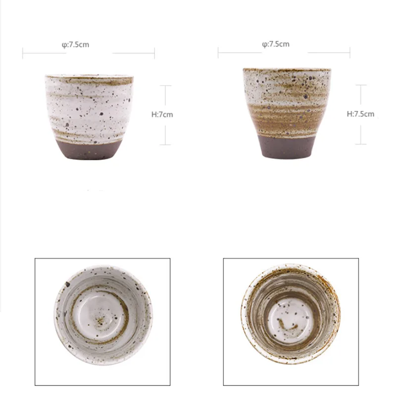 Japanese Handmade Coarse Pottery Teacup Ceramic Kung Fu Small Tea Bowl Retro Cup Creative Coffee Milk Water Mug Drinkware | Дом и сад