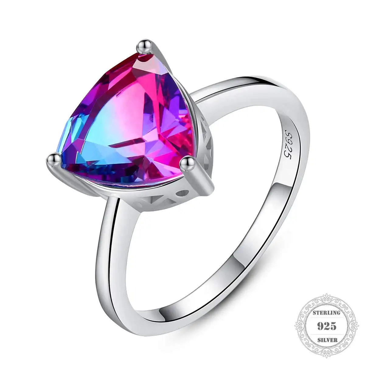 Purple Gradient Blue Gem Ring TS Gift for Women Men 2021 Ts Style Factory Direct Wholesale Price 925 Sterling Silver Jewelry | Украшения и