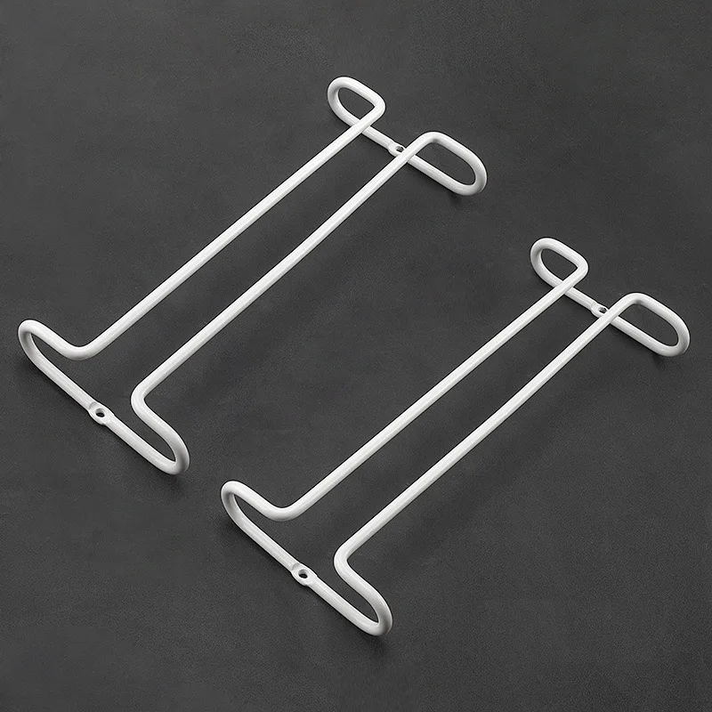 

2-4 pcs Bar Kitchen Under Cabinet Stemware Holder Metal Red Wine Glass Hanging Rack Home Cupboard Goblet Cup Organizer Shelf