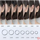 Минималистичные круглые серьги-кольца WOOZU из настоящего стерлингового серебра 925 пробы для женщин, для вечеринок, подростков, классические серьги с пряжкой