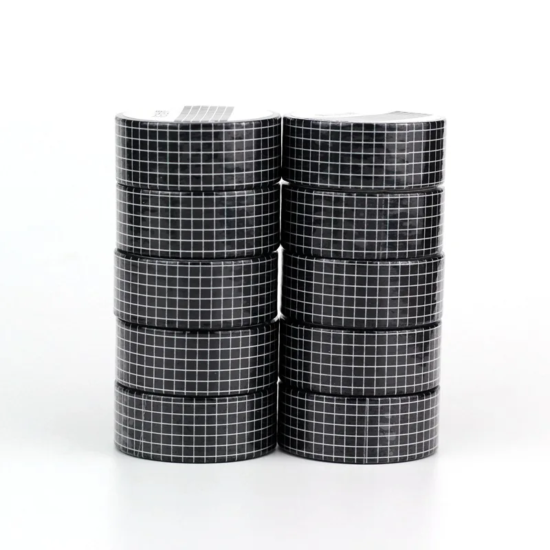 

NEW 10pcs/Lot Decorative Black and White Grid Japanese Washi Tapes for Planner Adhesive Masking Tape Cute Stationery
