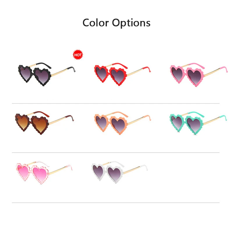

Seemfly Love Heart Sunglasses Boys Girls New Fashion Cute Vintage Kids Sun Glasses Children UV400 Shades Baby Flexible Eyewear