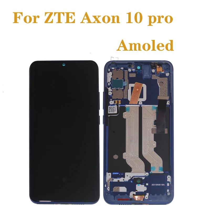 Original Amoled display For ZTE Axon 10 Pro lcd display oled+touch screen Digitizer assembly for axon 10 pro 5G parts with frame