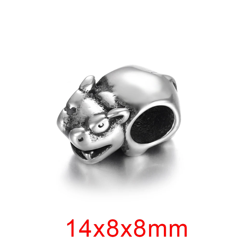 Нержавеющая сталь бегемота из бисера отполированное 5 мм отверстие Европейские