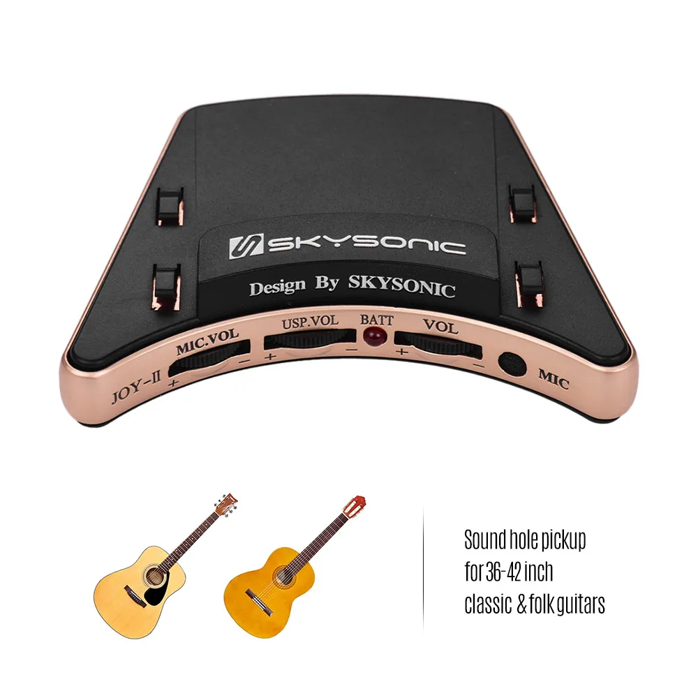 

SKYSONIC JOY-II акустической гитары Soundhole пьезозвукосниматель + микрофон пикап Режимы легко Установка для Большие размеры 36-42 дюймов гитарные аксе...