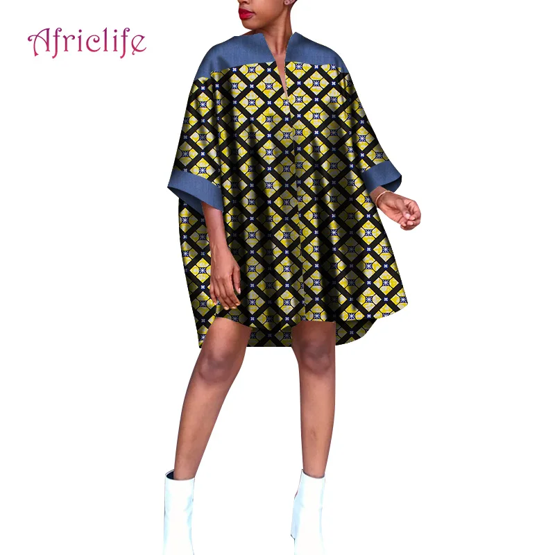 

African Clothes Plus Size Dresses for Women 4xl 5xl 6xl Loose Wax Print Fabric Cotton Clothing WY8723