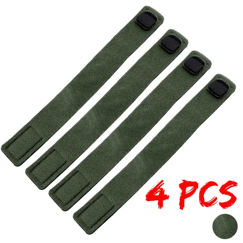 4pcs-Army Green Эластичный Бандаж для рыболовной удочки, аксессуары, многоразовая удочка для ловли карпа, направляющее кольцо, держатель, ремень, подтяжки - Цвет: 4pcs-Army Green