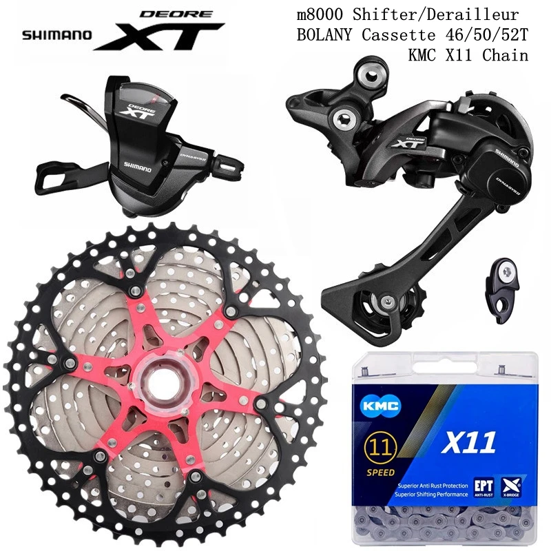 Триггерный переключатель передач Shimano Deore XT M8000 + задний 11s кассеты BOLANY 11-46T / 11-50T 11-52T