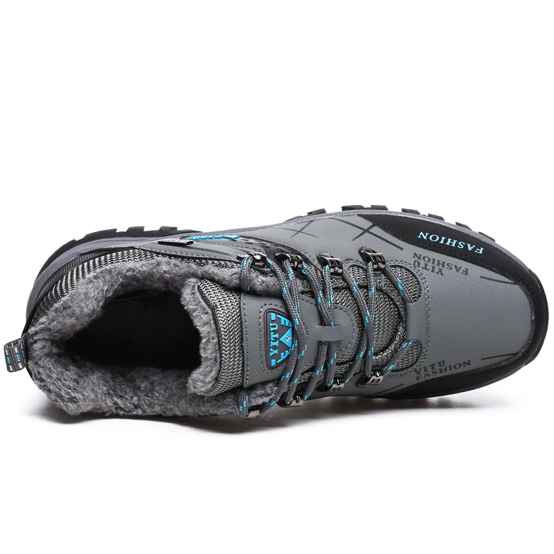 Big size 47 Men's Hiking Shoes Outdoor Waterproof Climbing Hunting Boots Winter Plush Snow Sport Mountain Walking | Спорт и
