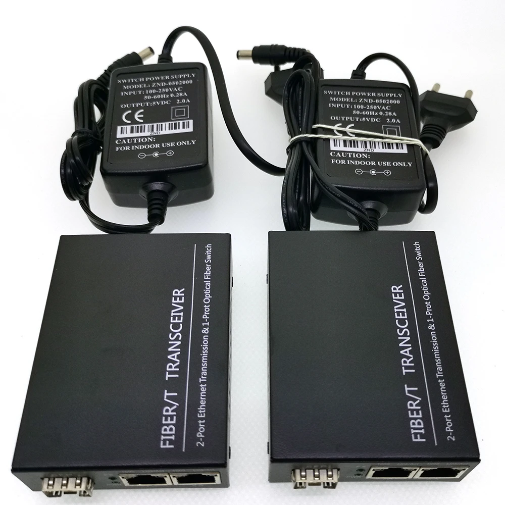 2 шт. конвертер SFP на 2*10/100/1000 м RJ45 гигабитный медиаконвертер 1000 Мбит/с