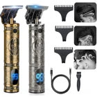 Триммер для стрижки волос мужской, Беспроводная Машинка с ЖК-дисплеем, зарядка от USB, инструмент для стрижки волос